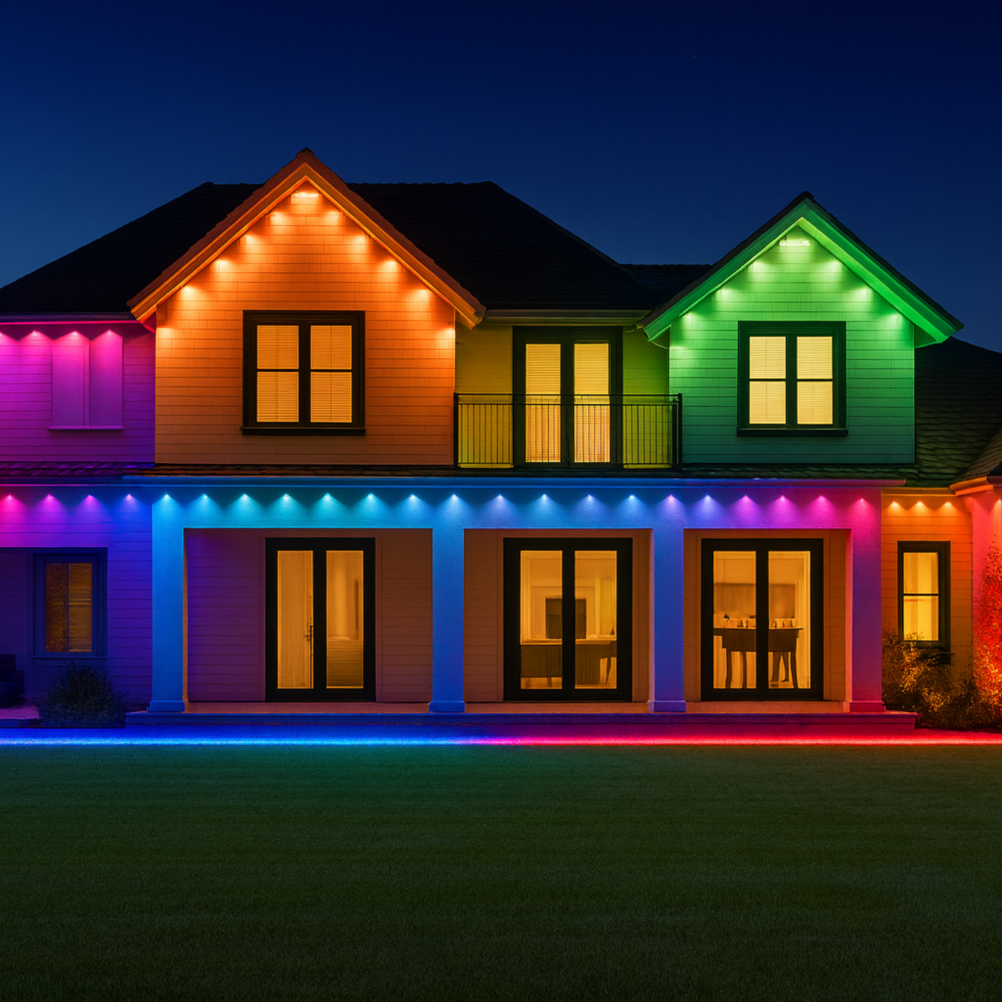 Permanent RGB Outdoor Eaves Lights | Year-Round Smart Home LED Lighting System | Commercial Grade, IP67 Waterproof | DIY All-Weather Christmas & Patio Decor