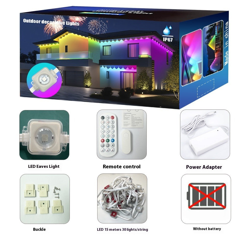 Permanent RGB Outdoor Eaves Lights | Year-Round Smart Home LED Lighting System | Commercial Grade, IP67 Waterproof | DIY All-Weather Christmas & Patio Decor