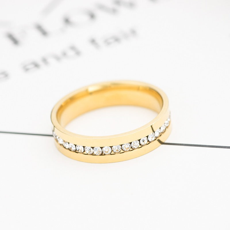 Titanium Men's Eternity Wedding Band Ring with Cubic Zirconia