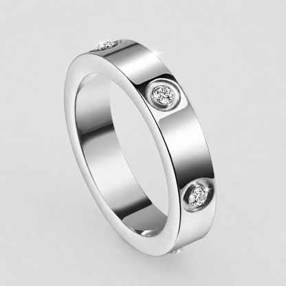 Diamond 316L Stainless Steel with Sparkle Zircon Accent