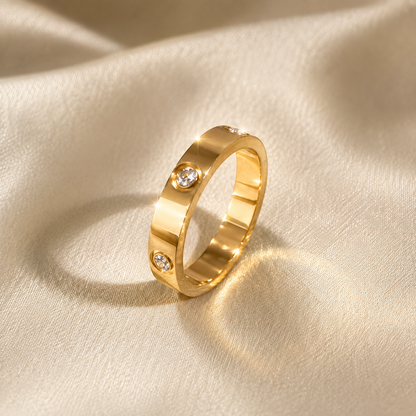 Diamond 316L Stainless Steel with Sparkle Zircon Accent