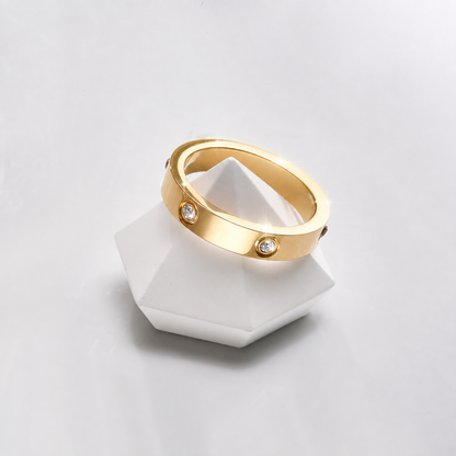 Diamond 316L Stainless Steel with Sparkle Zircon Accent