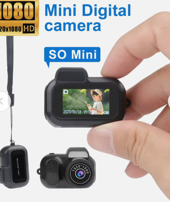 Retro Mini Camera With Screen Indoor Home Outdoor 1080p HD Portable Video Support