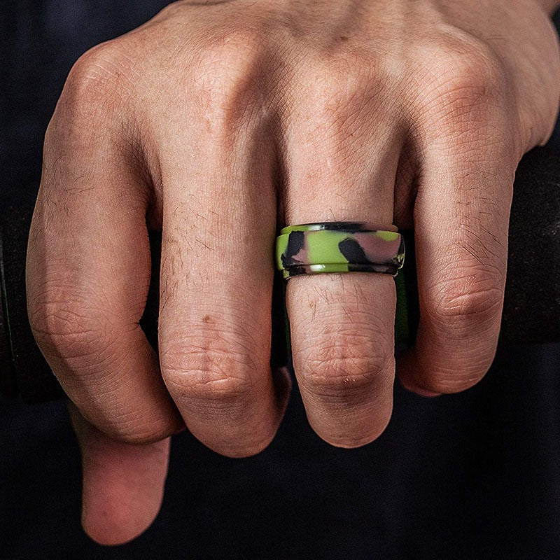 Curved Silicone Unisex Ring - Multiple Colors