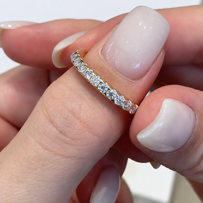 18K Gold Plated Stackable Eternity Ring VVS Synthetic Moissanite Ring